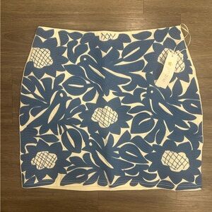 Blue and White Floral Mini Skirt -J marie